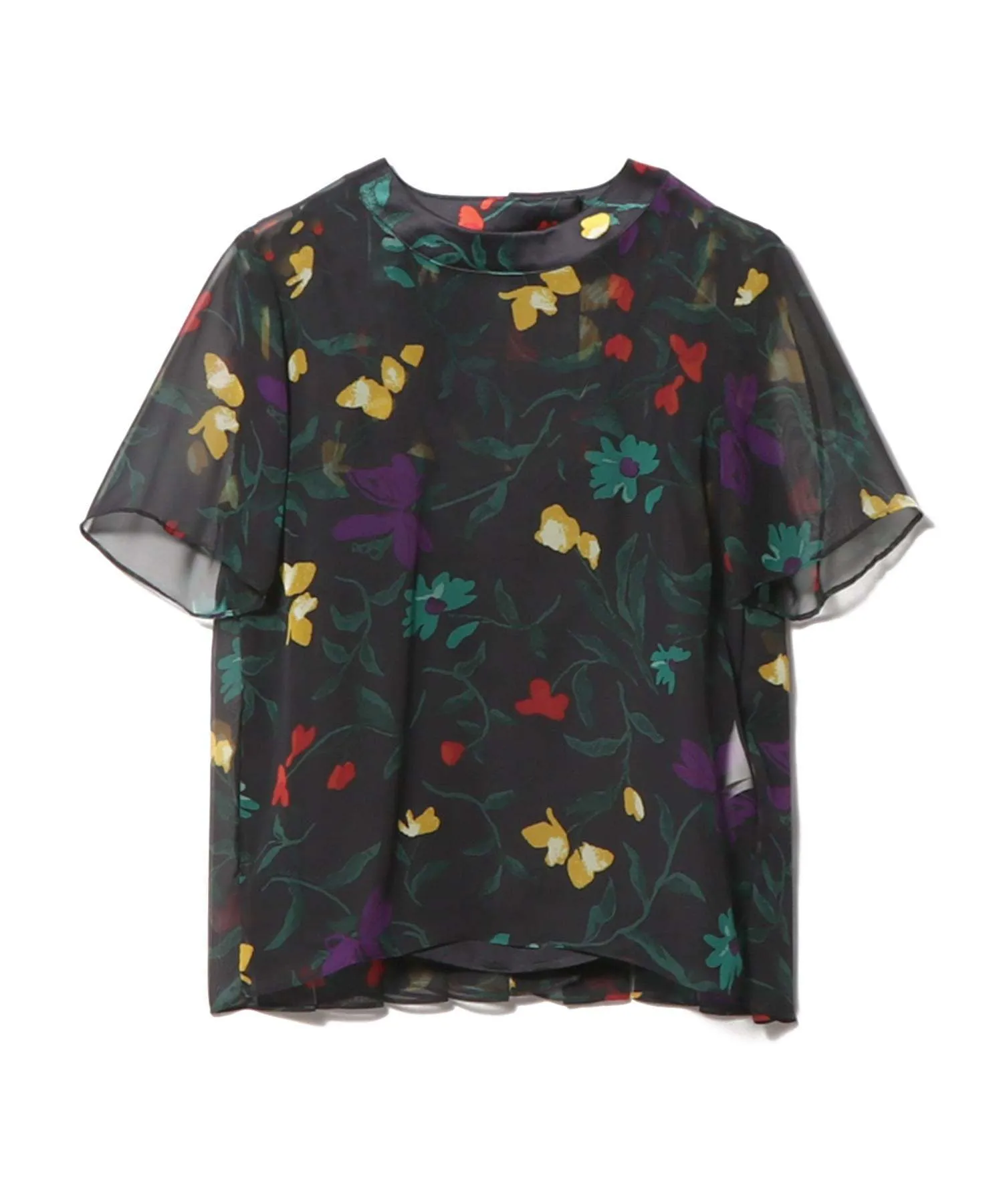 sacai  |Flower Patterns Short Sleeves Elegant Style Shirts & Blouses