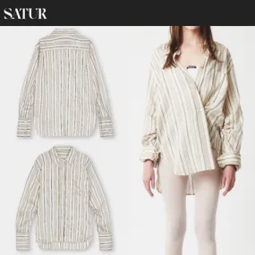 SATUR  |Street Style Elegant Style Logo Shirts & Blouses