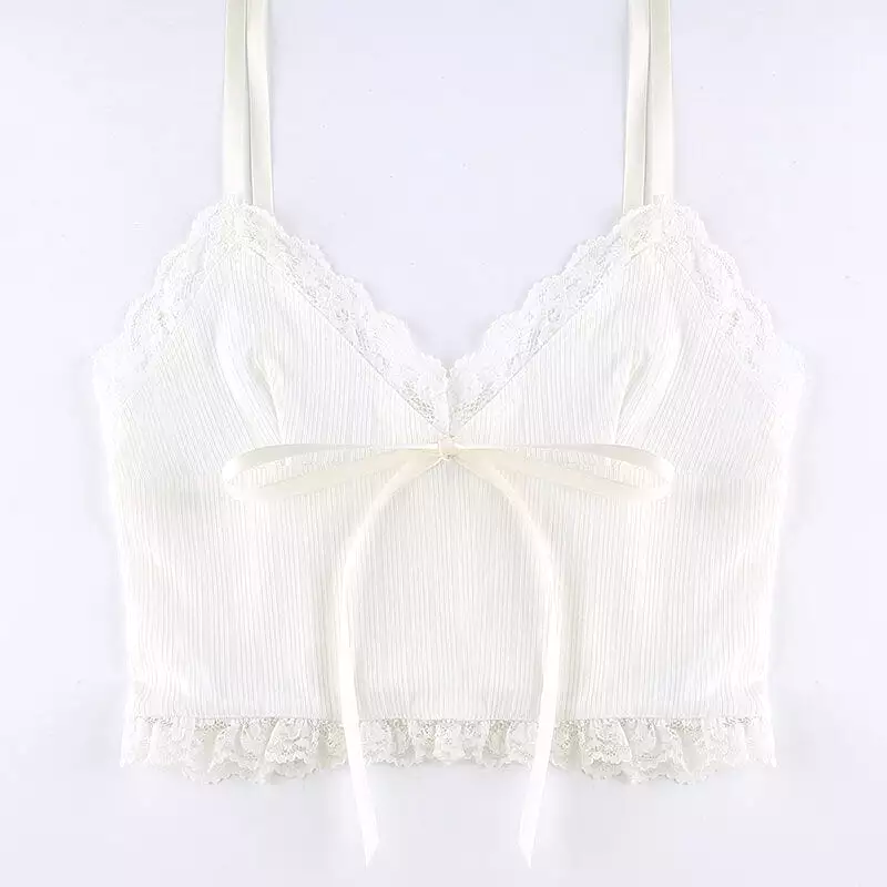 Sexy Spice Girl slim suspender white bow vest BY6004