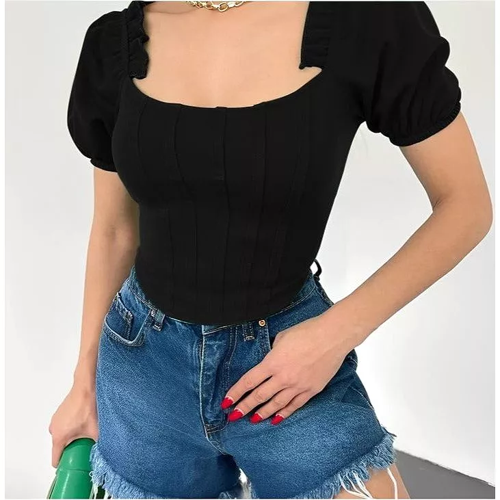 Short Sleeve Corset Top