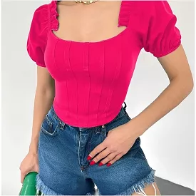 Short Sleeve Corset Top