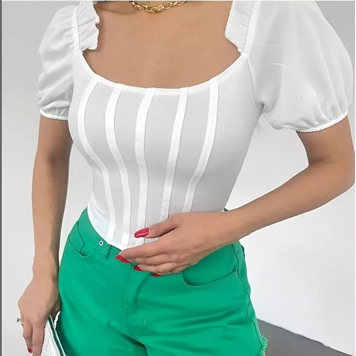 Short Sleeve Corset Top