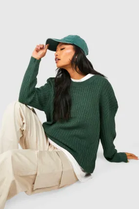 Soft Knit Oversized Crew Neck Sweater