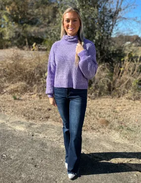 Something To Talk About Turtleneck Sweater Lavender