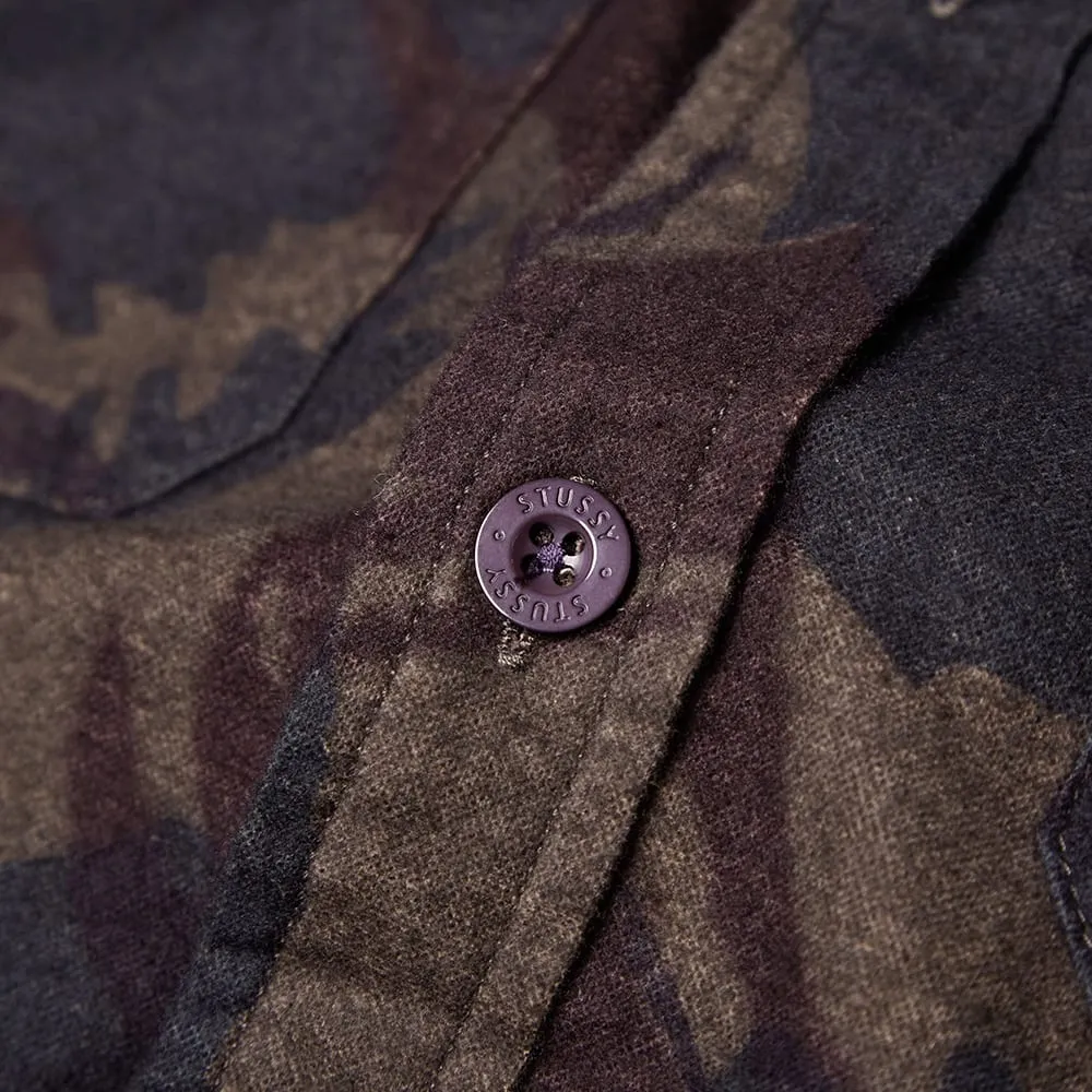 Stussy Lux Camo Flannel ShirtWine Camo