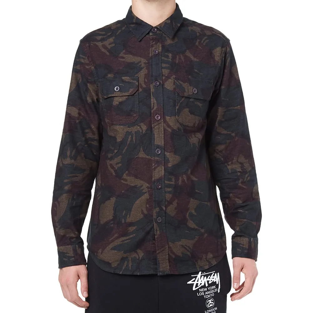 Stussy Lux Camo Flannel ShirtWine Camo