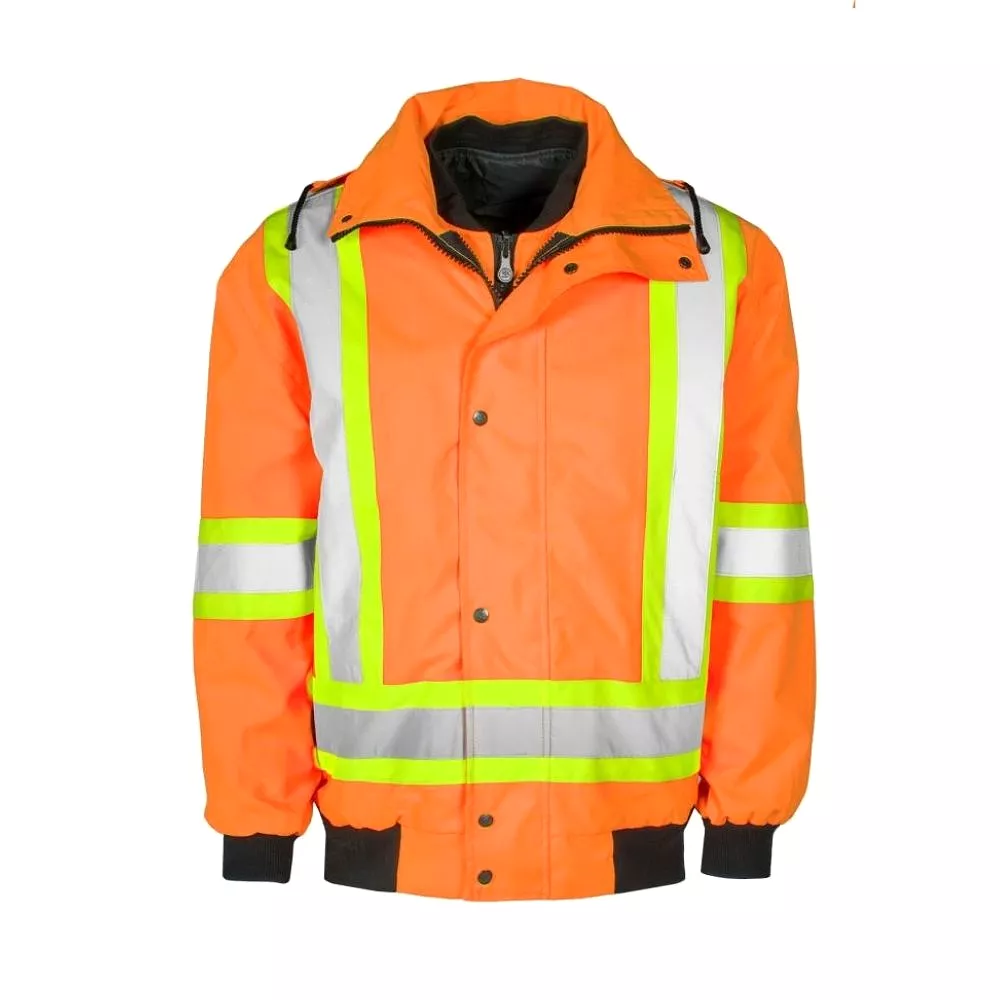 Terra Men's Hi-Vis 6 in 1 System Work Bomber Jacket Orange - 116562