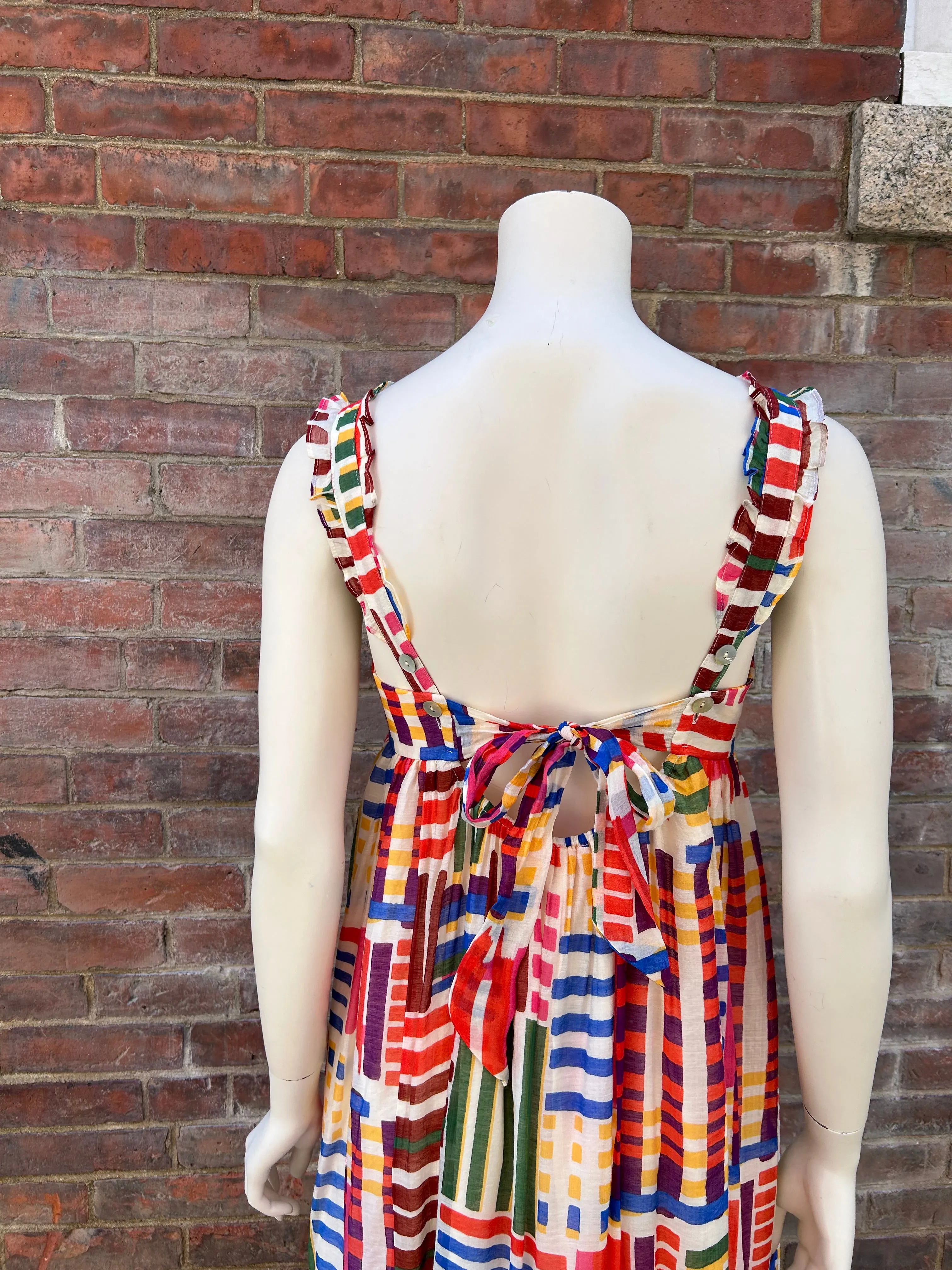 THML MULTI COLORED TIERED PRINT DRESS