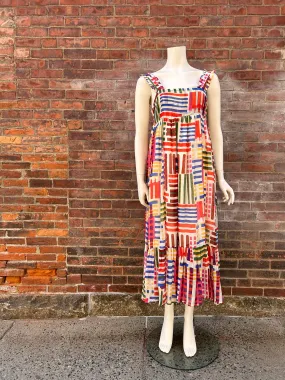 THML MULTI COLORED TIERED PRINT DRESS