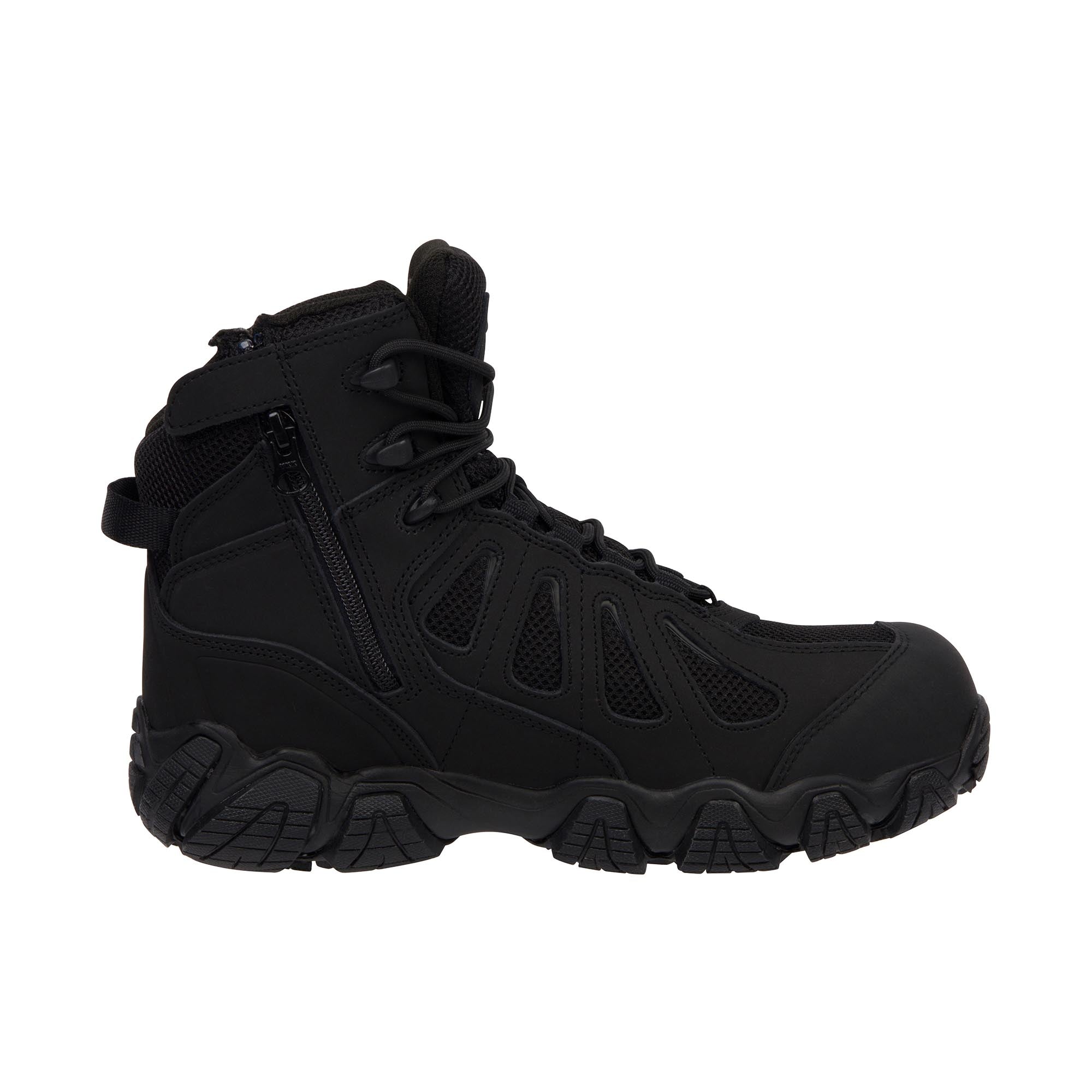 Thorogood Crosstrex Series 6 Inch Side Zip Hiker Composite Toe Black