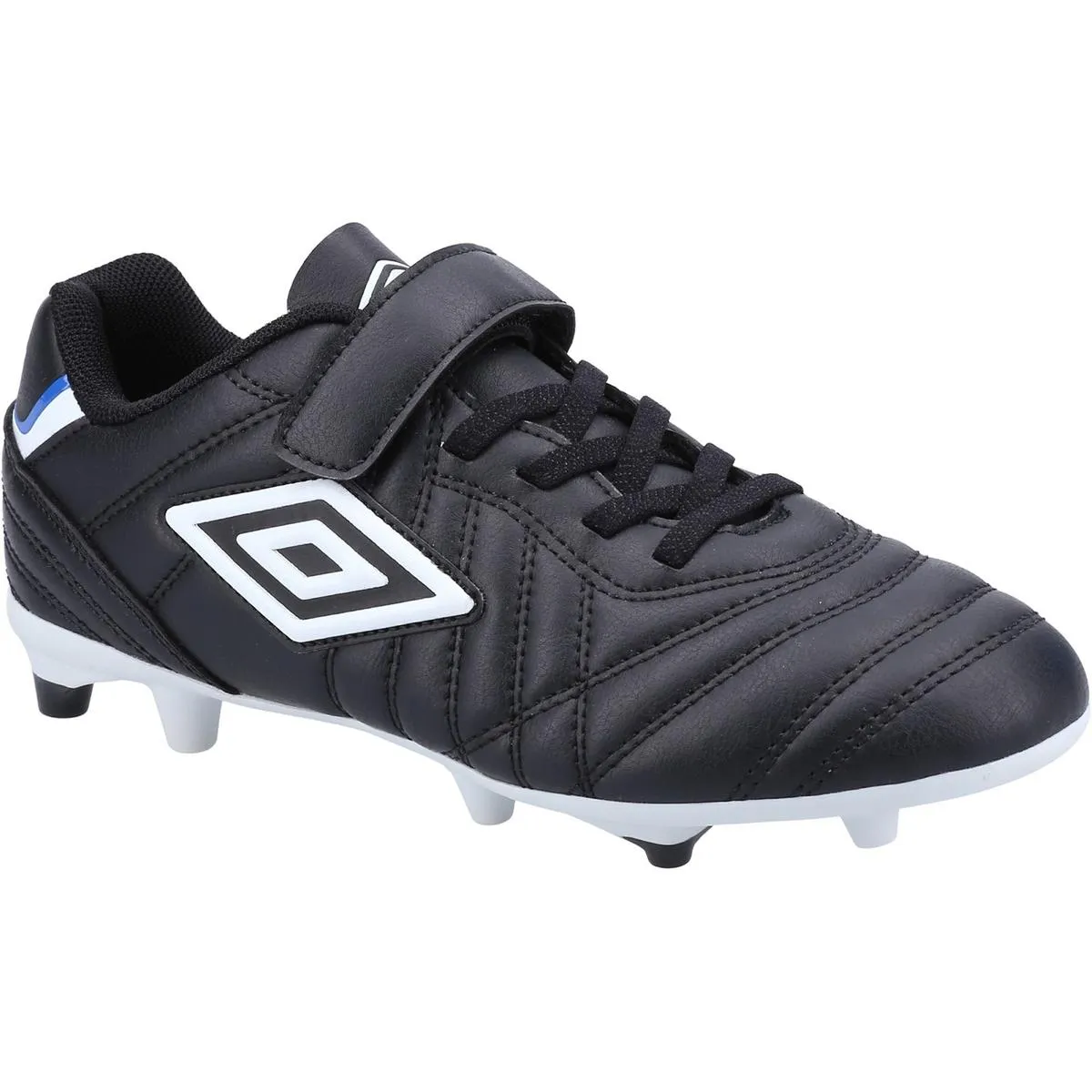 Umbro Speciali Liga Firm Ground Jnr Velcro Football Boot Black/White