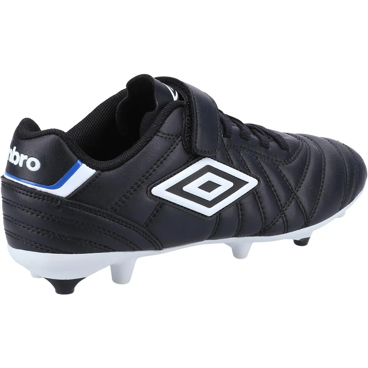 Umbro Speciali Liga Firm Ground Jnr Velcro Football Boot Black/White