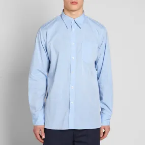 Universal Works Point Collar ShirtBlue Plain Weave Cotton