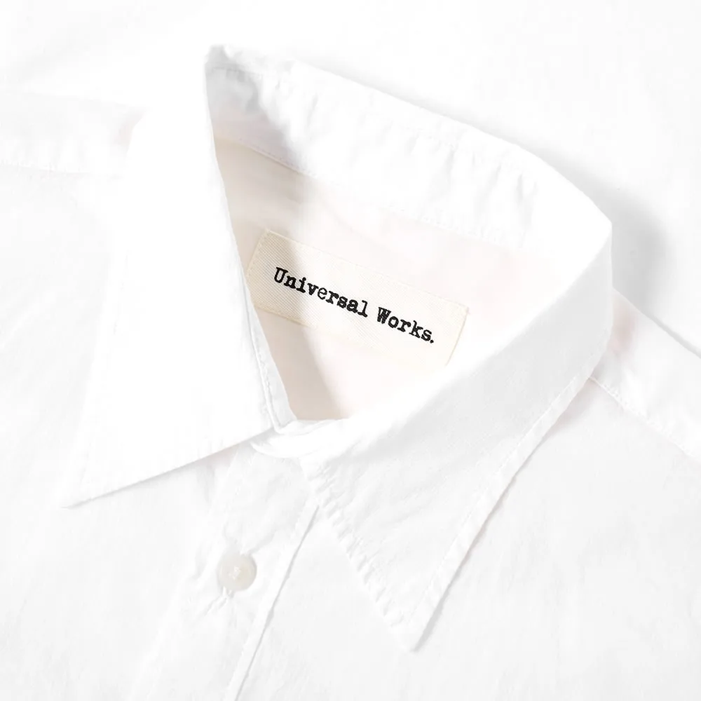 Universal Works Point Collar ShirtWhite Fine Cotton