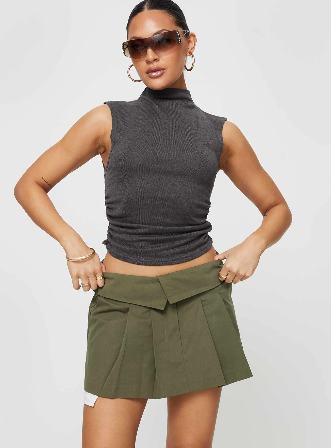 Utility Mini Skirt Green