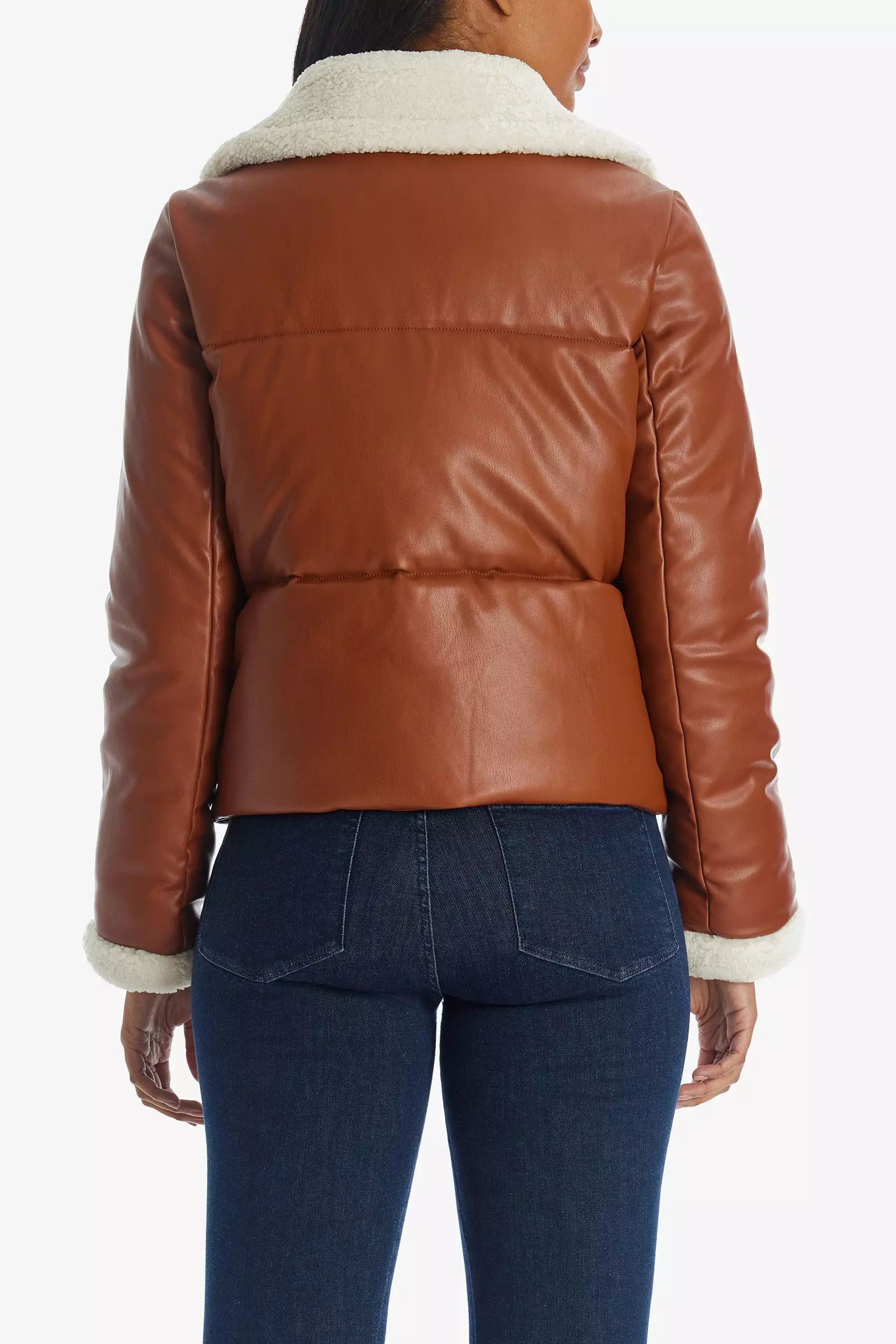 Vegan Sherpa Quilted Bomber Jacket