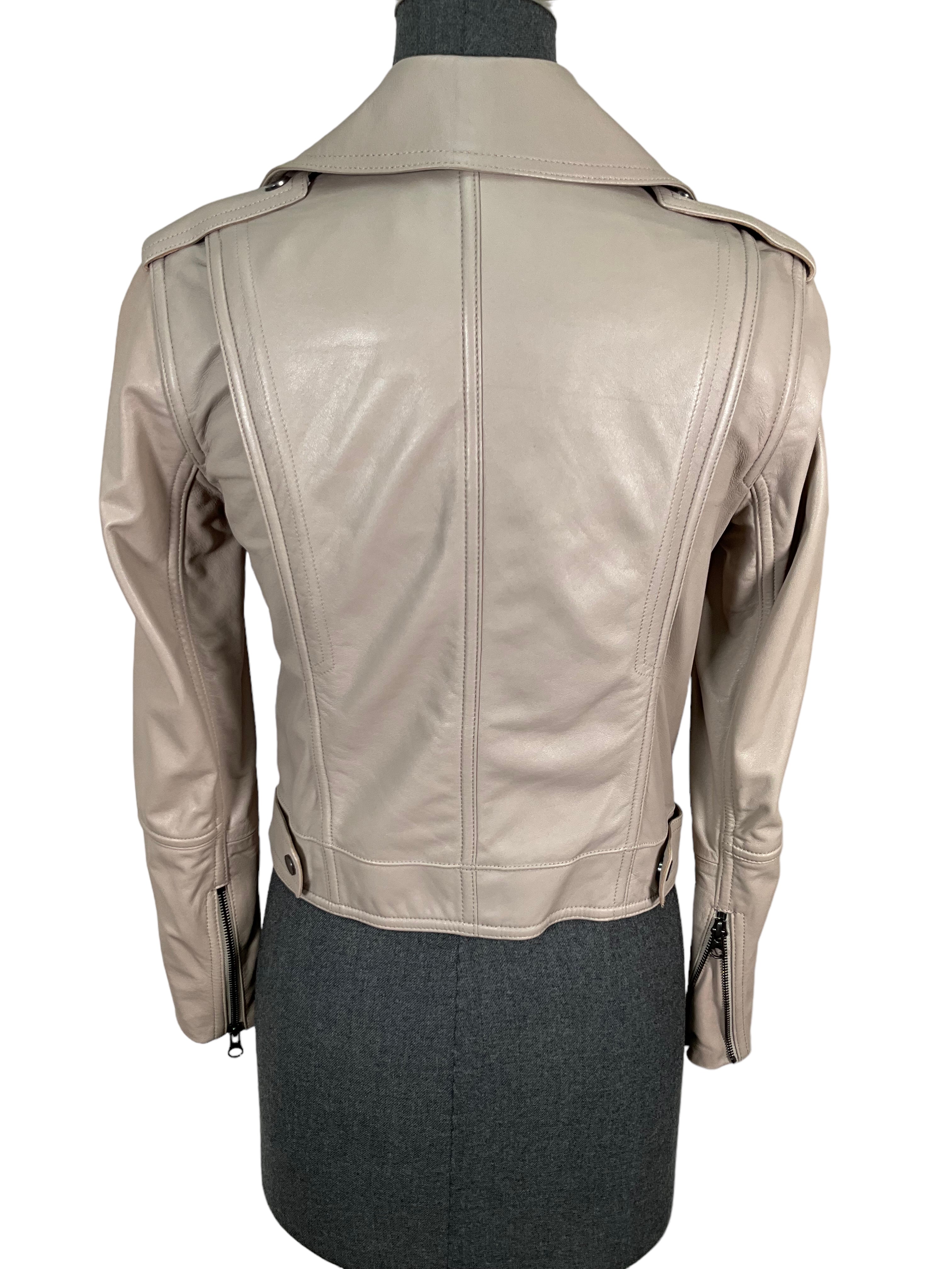 Vince Light Pink Leather Motorcycle Jacket Size XXS