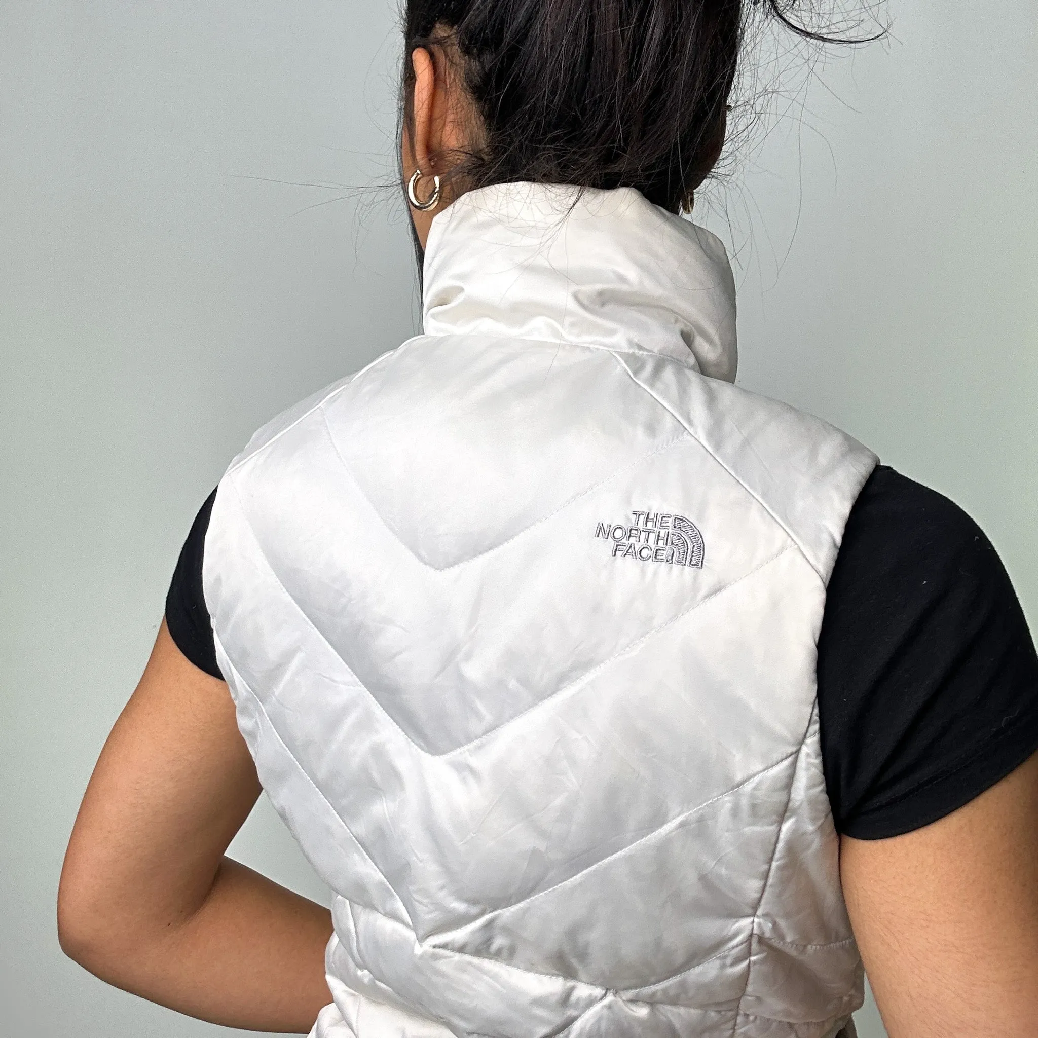 White 90s The North Face 550 Series Puffer Jacket Coat Gilet (S)