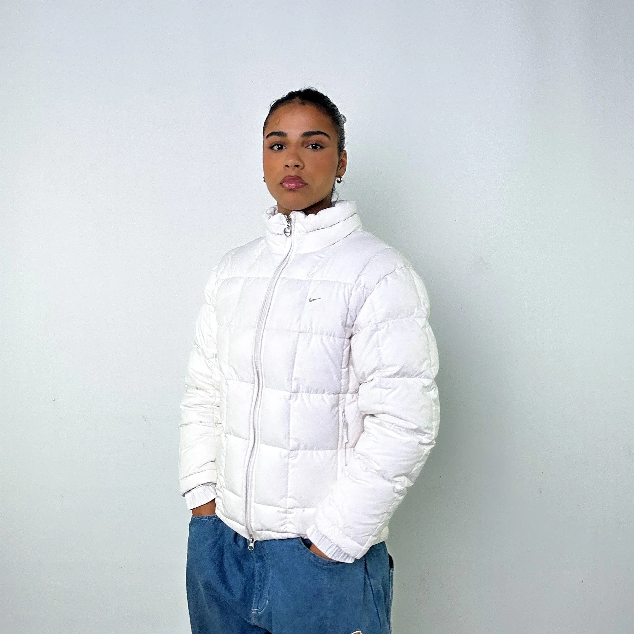 White y2ks NIKE Puffer Jacket Coat (L)