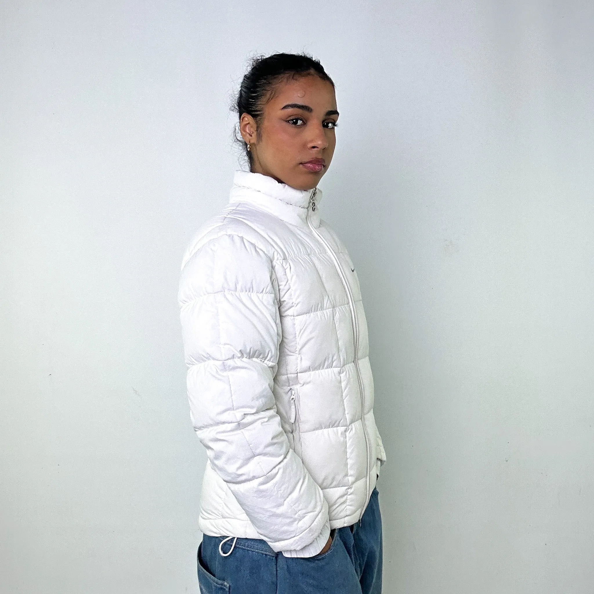 White y2ks NIKE Puffer Jacket Coat (L)