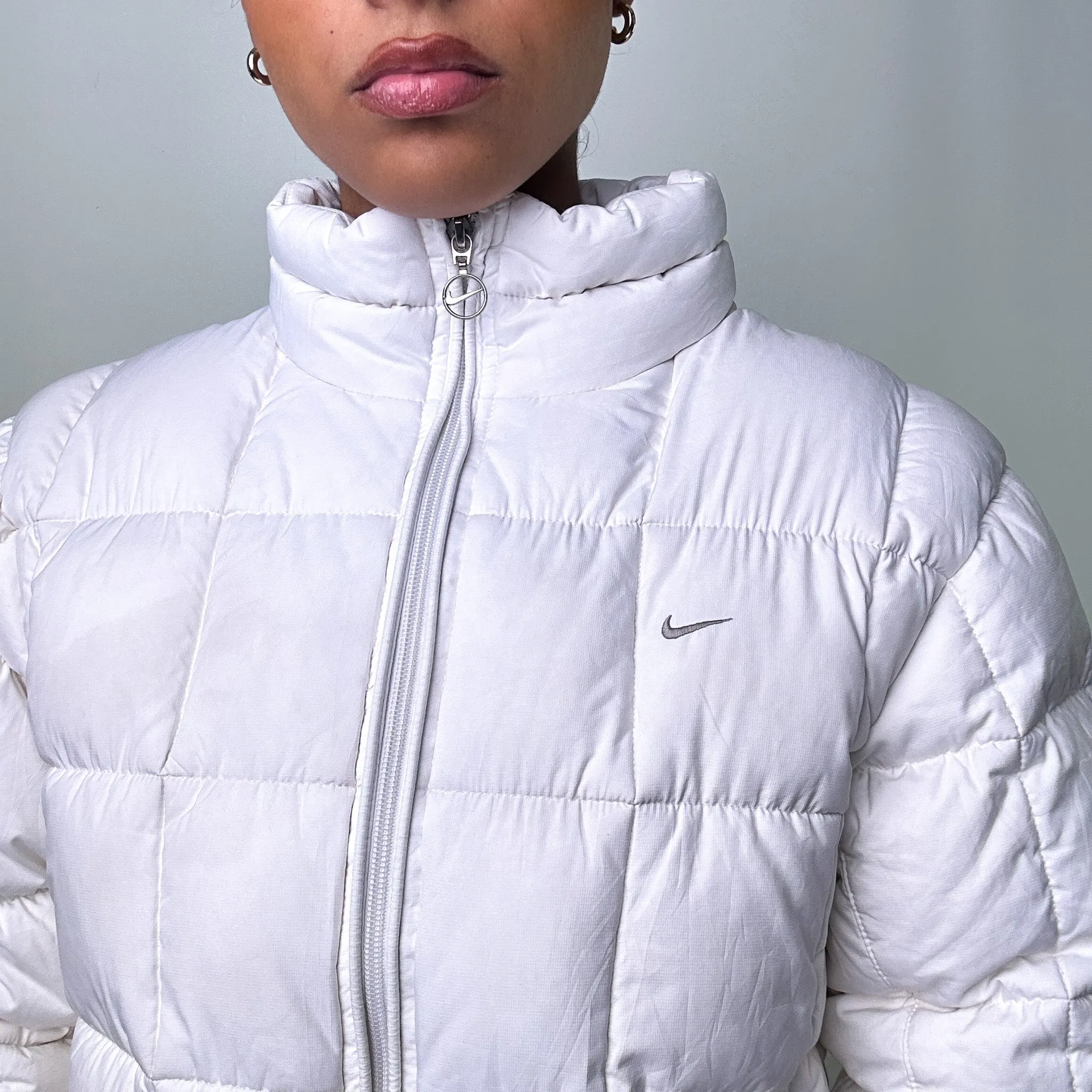 White y2ks NIKE Puffer Jacket Coat (L)