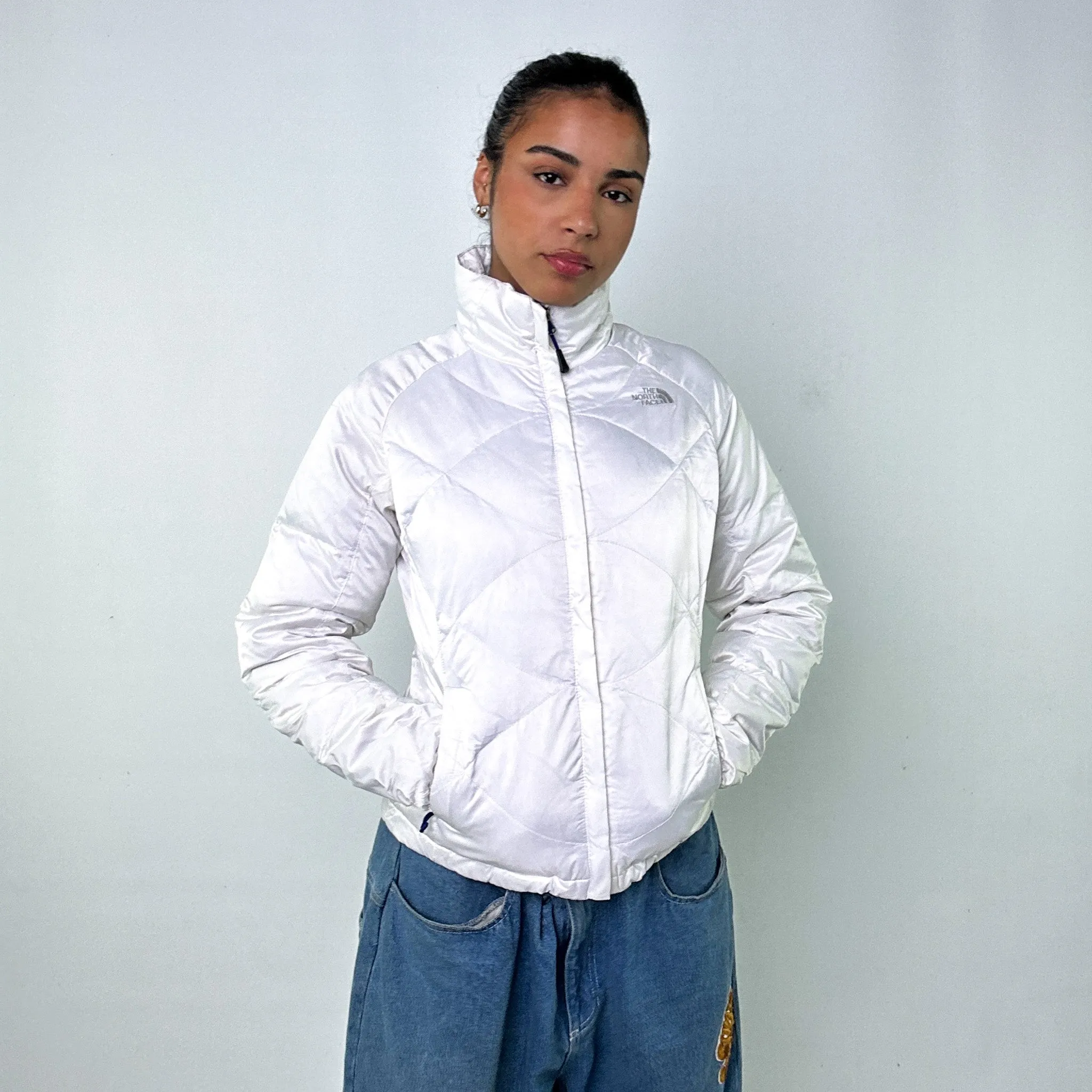 White y2ks The North Face 550 Series Puffer Jacket Coat (S)