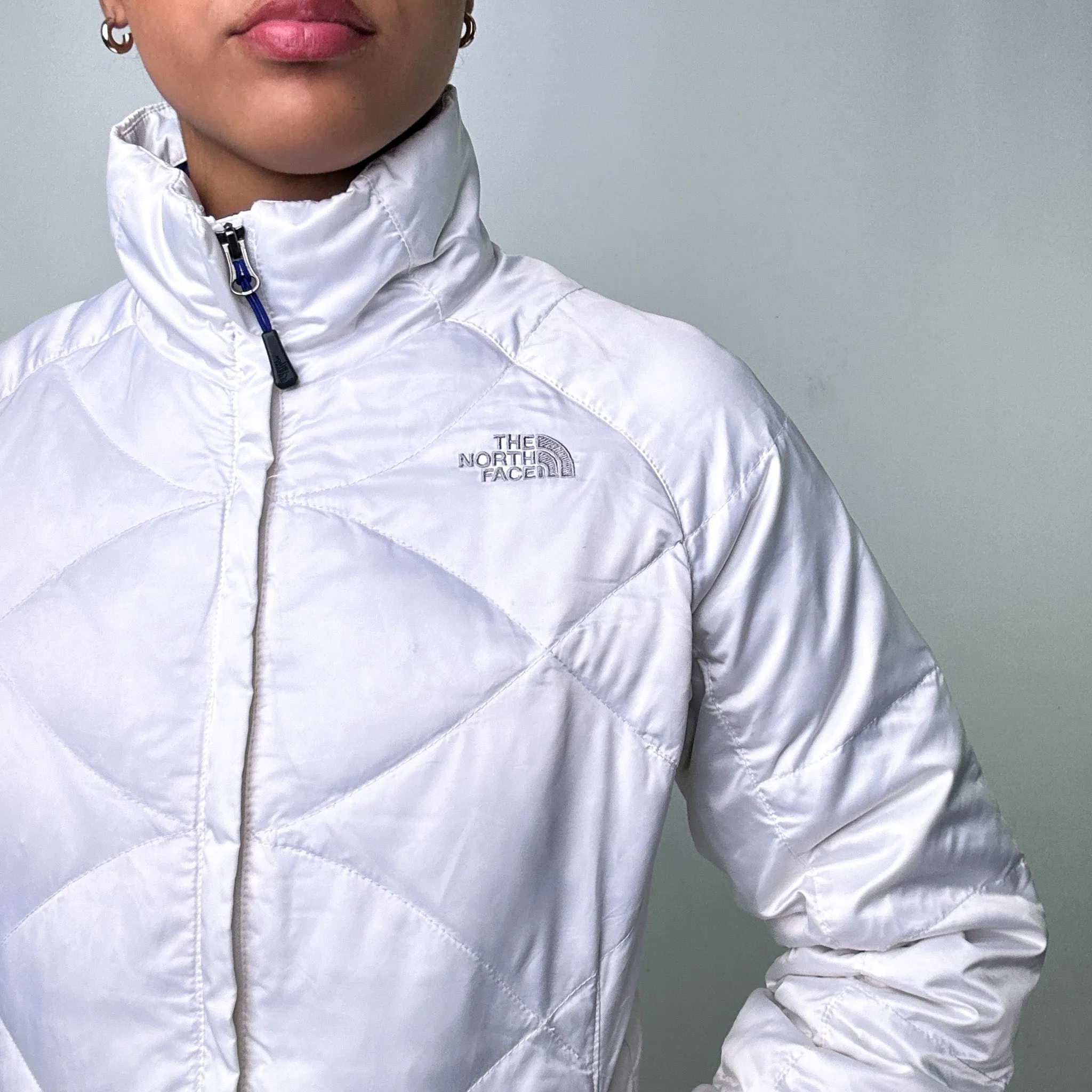 White y2ks The North Face 550 Series Puffer Jacket Coat (S)