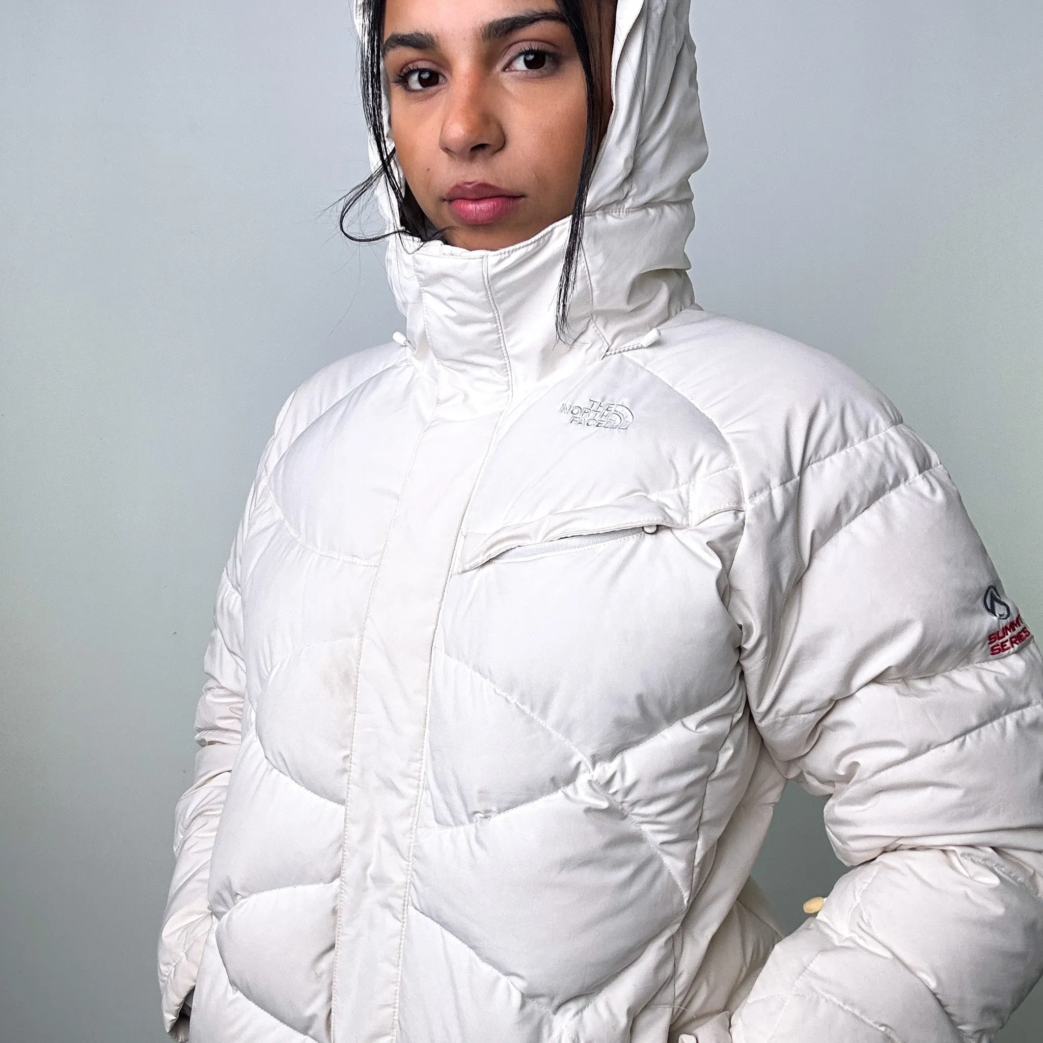 White y2ks The North Face 600 Summit Series Recco Windstopper Puffer Jacket Coat (L)