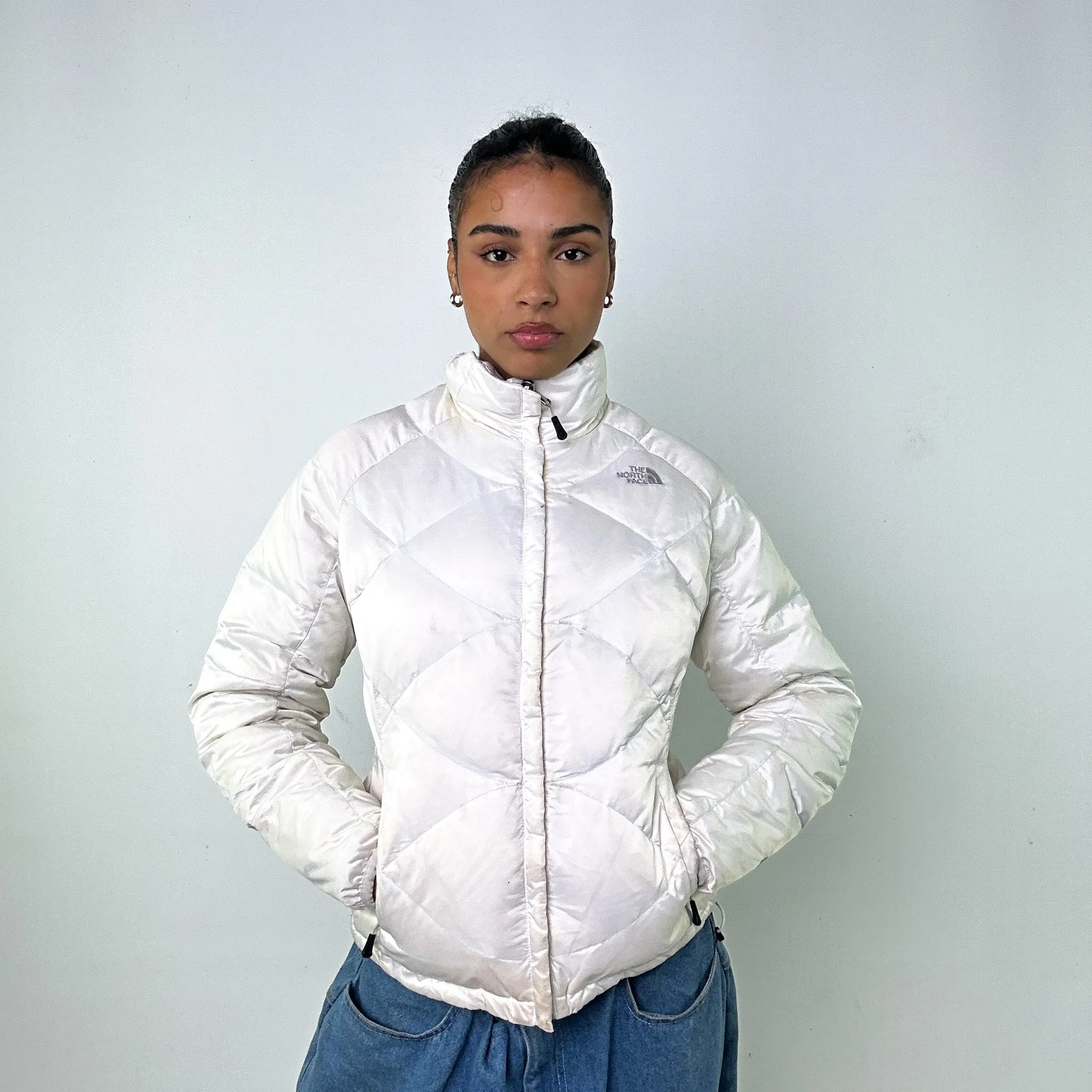 White y2ks The North Face Puffer Jacket Coat (M)