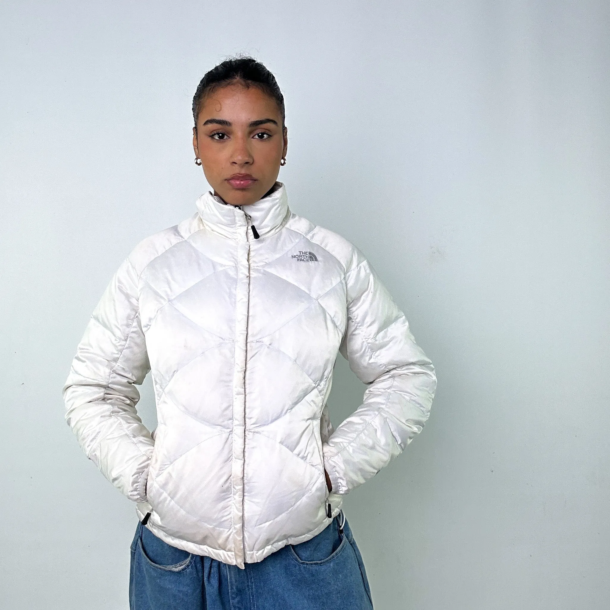 White y2ks The North Face Puffer Jacket Coat (M)