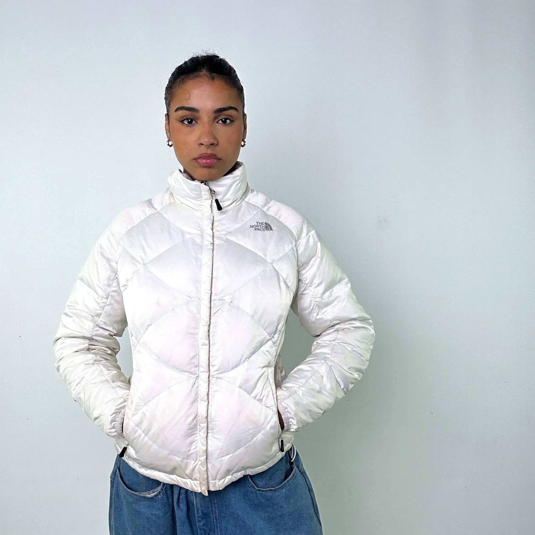 White y2ks The North Face Puffer Jacket Coat (M)