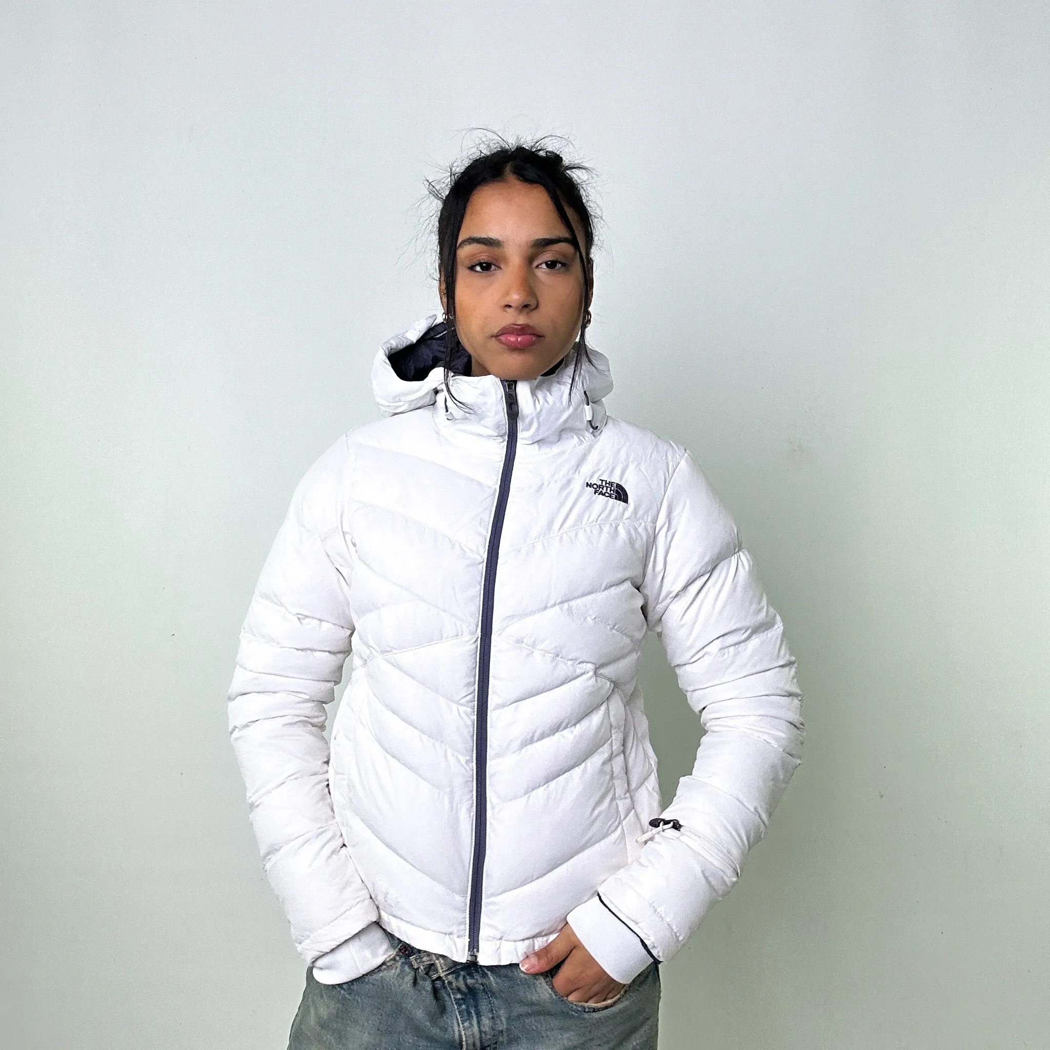 White y2ks The North Face Puffer Jacket Coat (S)