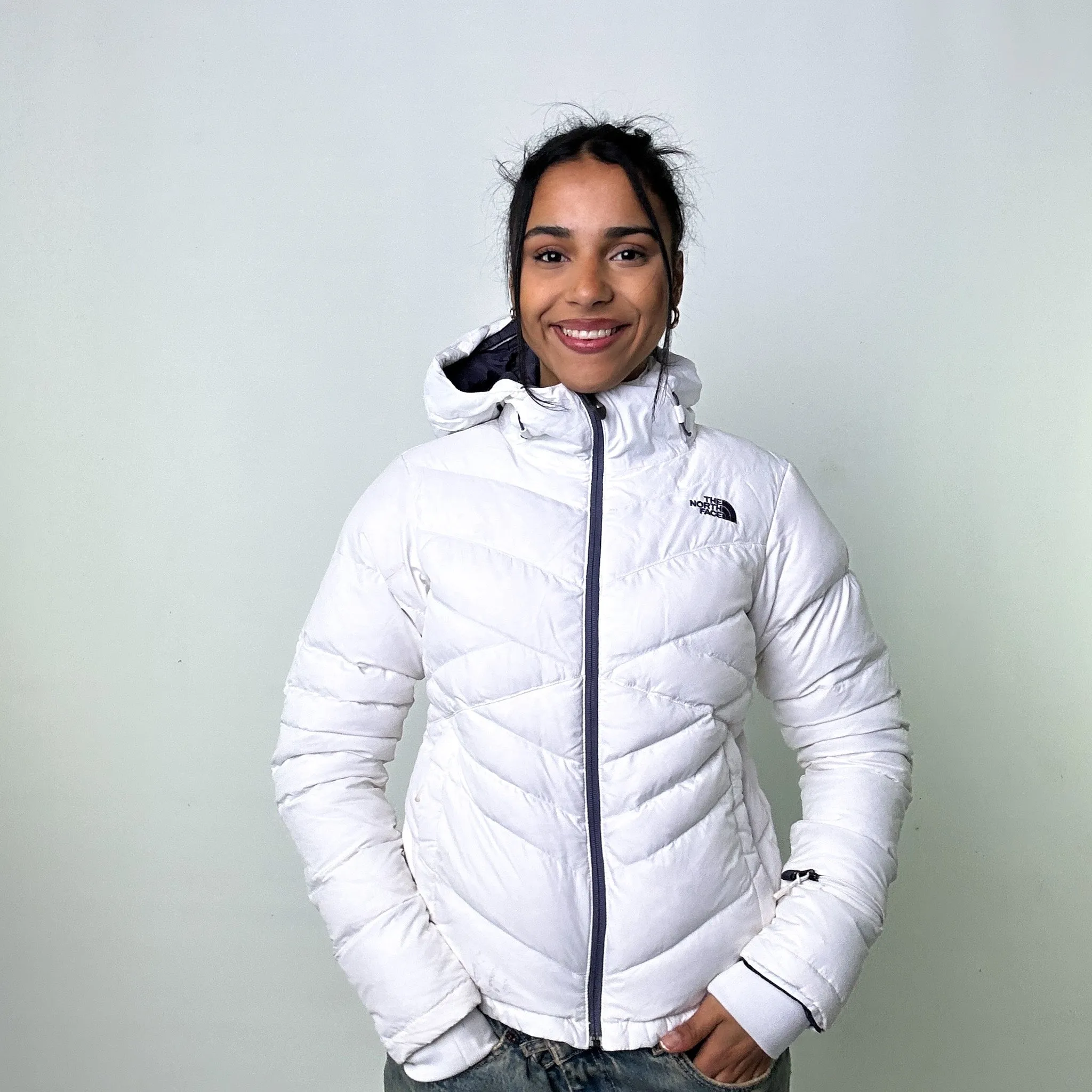 White y2ks The North Face Puffer Jacket Coat (S)