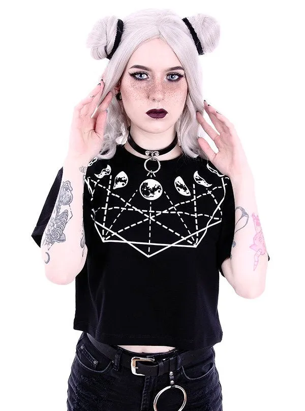 Women's Moon Geometry Crop Tee