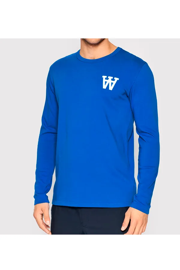 Wood Wood AA Longsleeve Tee Blue