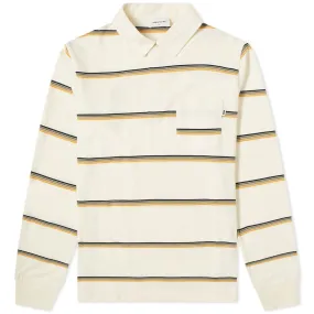 Wood Wood Beck Long Sleeve Rugby ShirtOff White Stripes