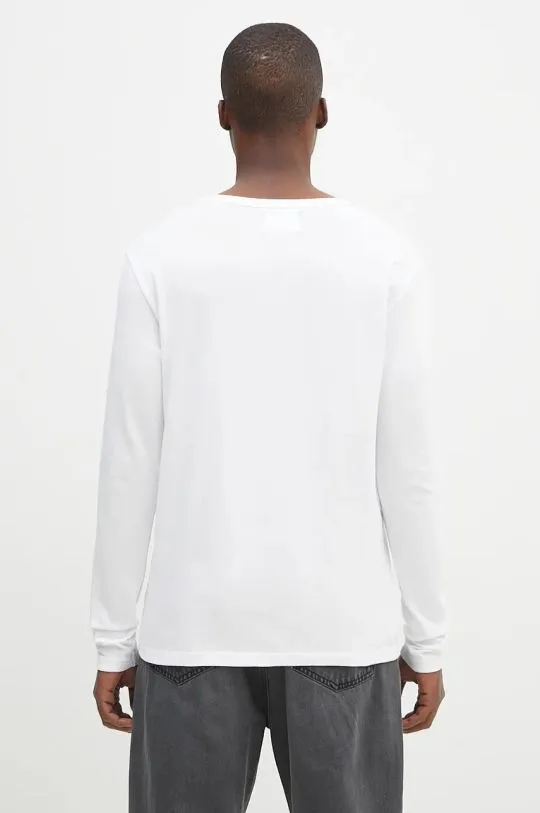 Wood Wood cotton longsleeve top Mel white color