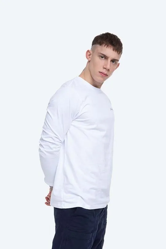 Wood Wood cotton longsleeve top Peter Longsleeve white color