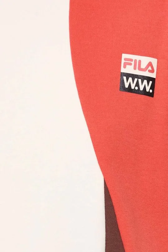 Wood Wood cotton longsleeve top X Fila white color