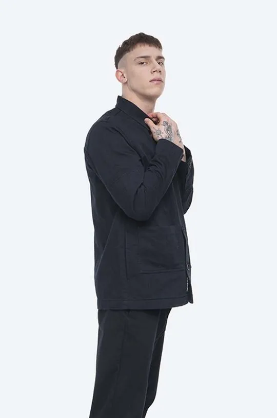 Wood Wood cotton shirt Fabian men's black color