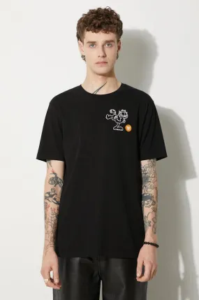 Wood Wood cotton T-shirt Ace x Garfield black color