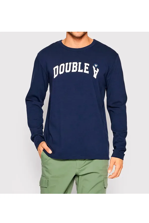 Wood Wood Double A Patch L/S Tee Navy