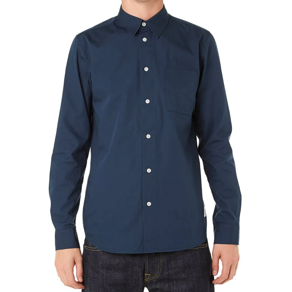 Wood Wood Timothy Poplin ShirtMidnight Navy