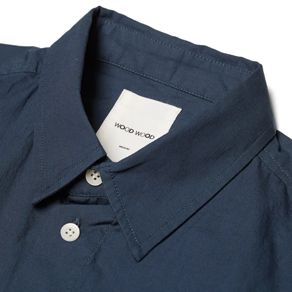 Wood Wood Timothy Poplin ShirtMidnight Navy