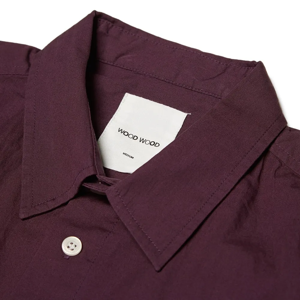 Wood Wood Timothy Poplin ShirtPlum Perfect