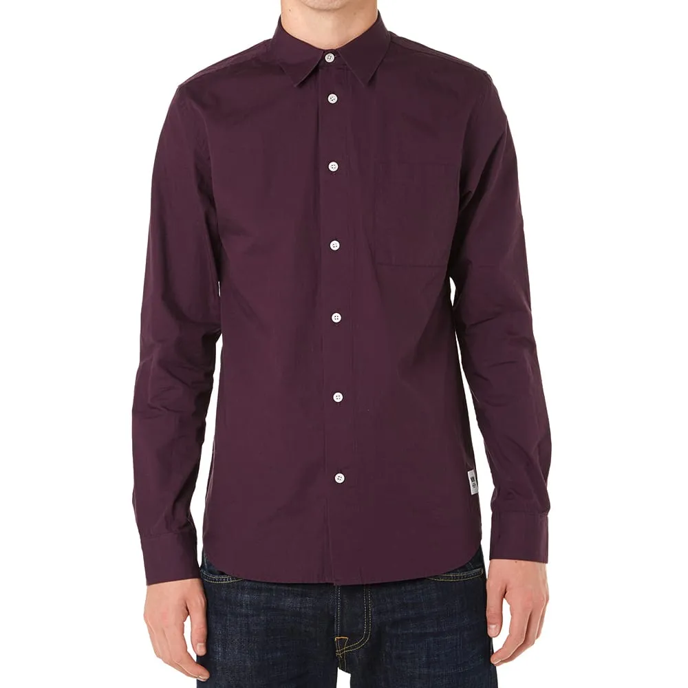 Wood Wood Timothy Poplin ShirtPlum Perfect