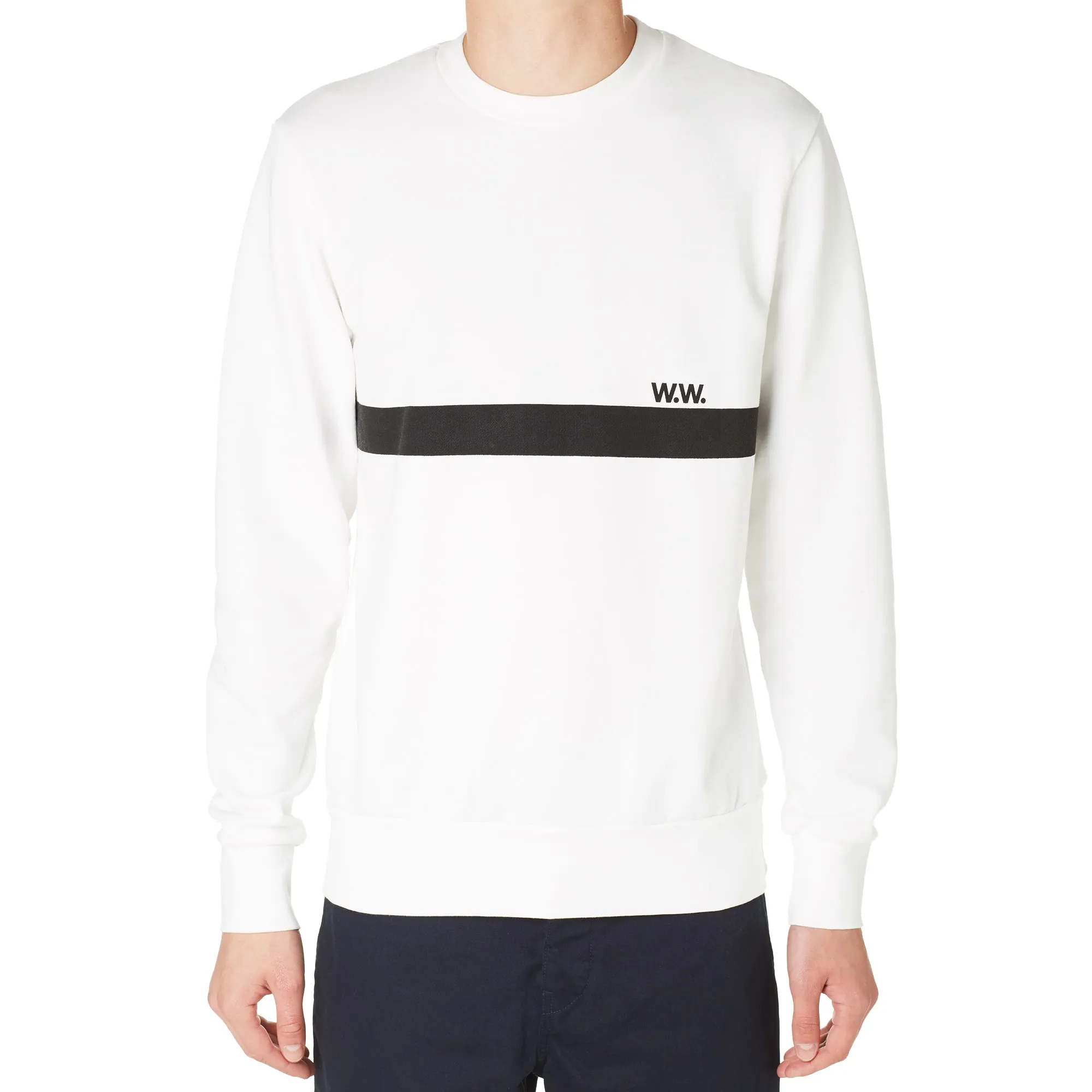 Wood Wood Troy Crew SweatWhite